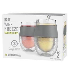 HOST WINE FREEZE COOLING CUPS IN GREY, SET OF 2